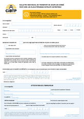 Bulletin individuel de transfert de jours de congé vers un PERE/PERCO