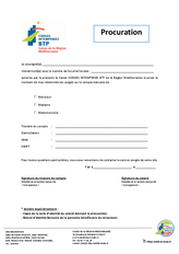 Modèle de procuration de versement des ICP sur un autre compte bancaire