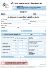 Formulaire de déclaration de fin de détachement