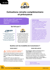 Cotisations retraite complémentaire et prévoyance
